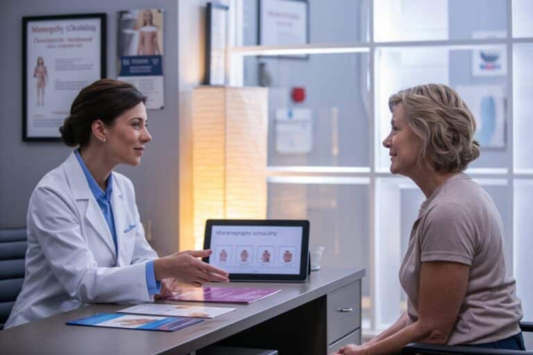 Illustration médicale mammographie